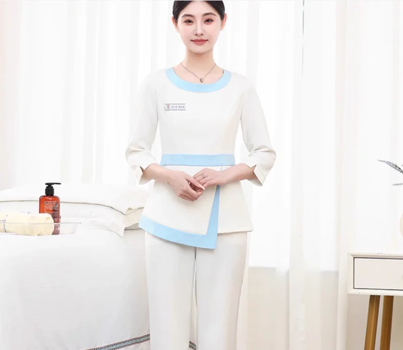 韓国風高級美容センター美容師作業服セット