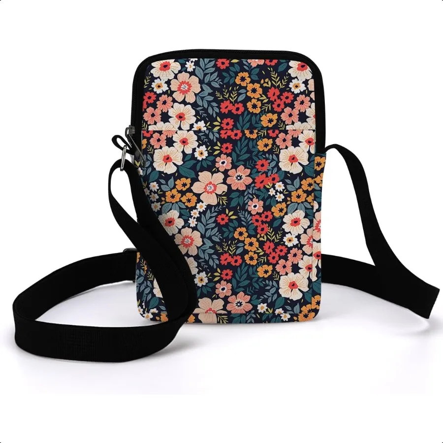 

Aesthetic Flower Crossbody Bags for Women Sling Bag Multi Waterproof Small Shoulder Sling Purse Bag with Adjustable Strap Cell