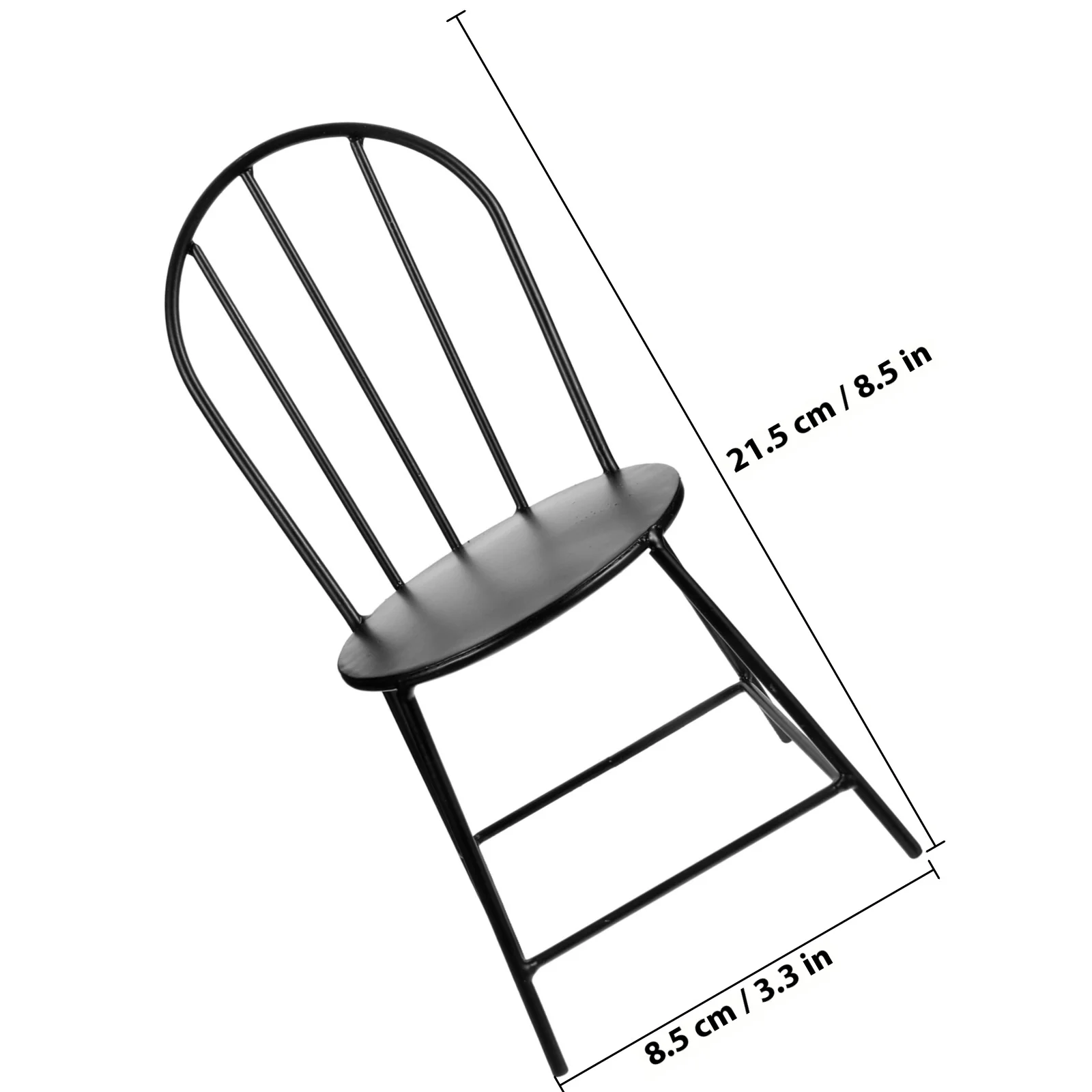 كرسي حديد صغير لديكور المنزل الصغير، ملحقات أثاث صغيرة رائعة، زخرفة وقت اللعب، محمولة، لمسة نهائية ناعمة، مظهر حيوي #2