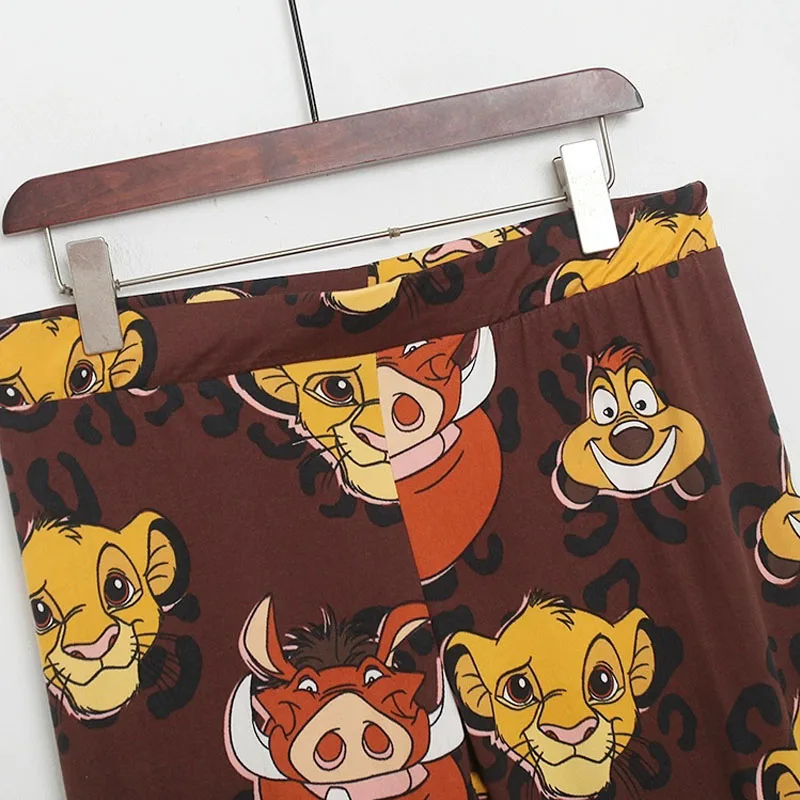 Disney The Lion King Simba Pumbaa Cartoon Sports Pants Women Jogging Yoga Fitness GYM Running Home Casual Long Pants Trousers