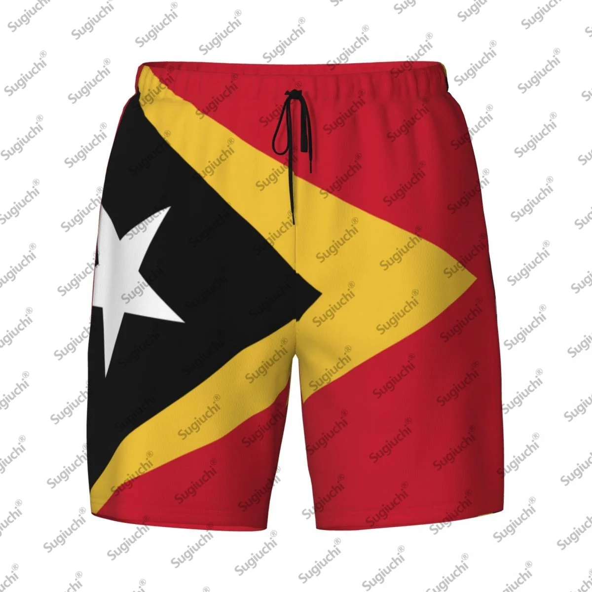 

2025 Восточный Тимор Флаг Верх с 3D принтом Мужские плавки Гавайский купальный пляж 2 в 1 Быстросохнущие летние шорты для плавания с карманами