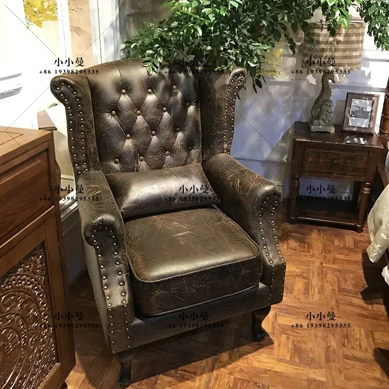 American country style furniture small apartment fabric sofa tiger chair