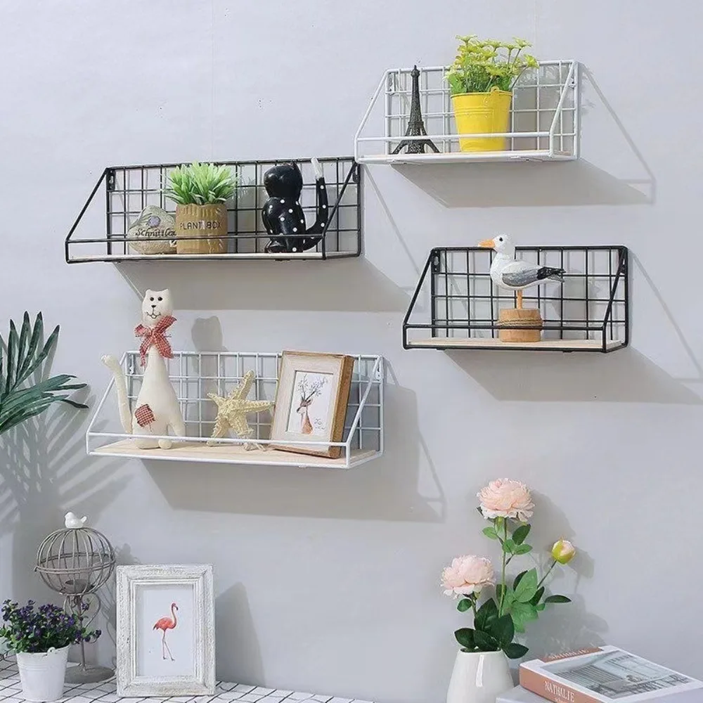 Estantes de Pared de Estilo Simple, Decoración de Pared, Estante Colgante de Madera Multifuncional Sin Perforación, Ahorro de Espacio