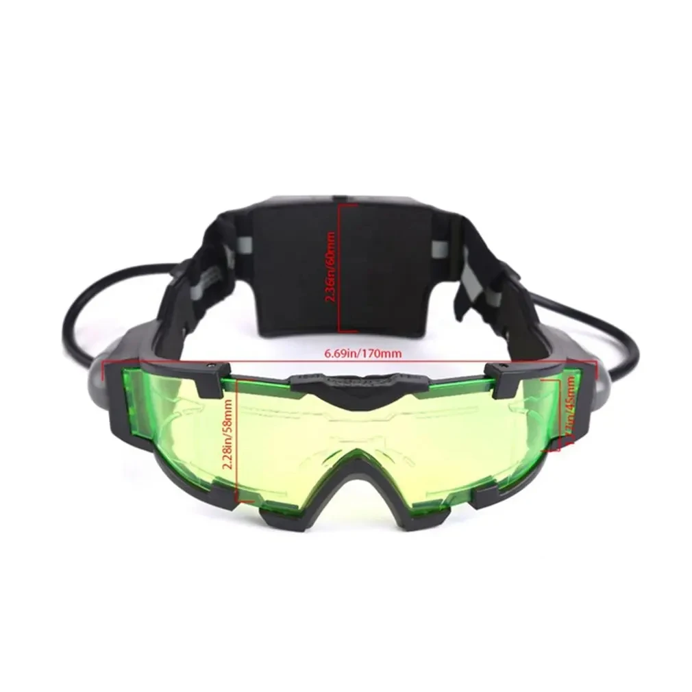 Adjustable LED Night Vision Glass Goggles Motorcycle Motorbike Racing Hunting Glasses Eyewear With Flip-out Light Windproof