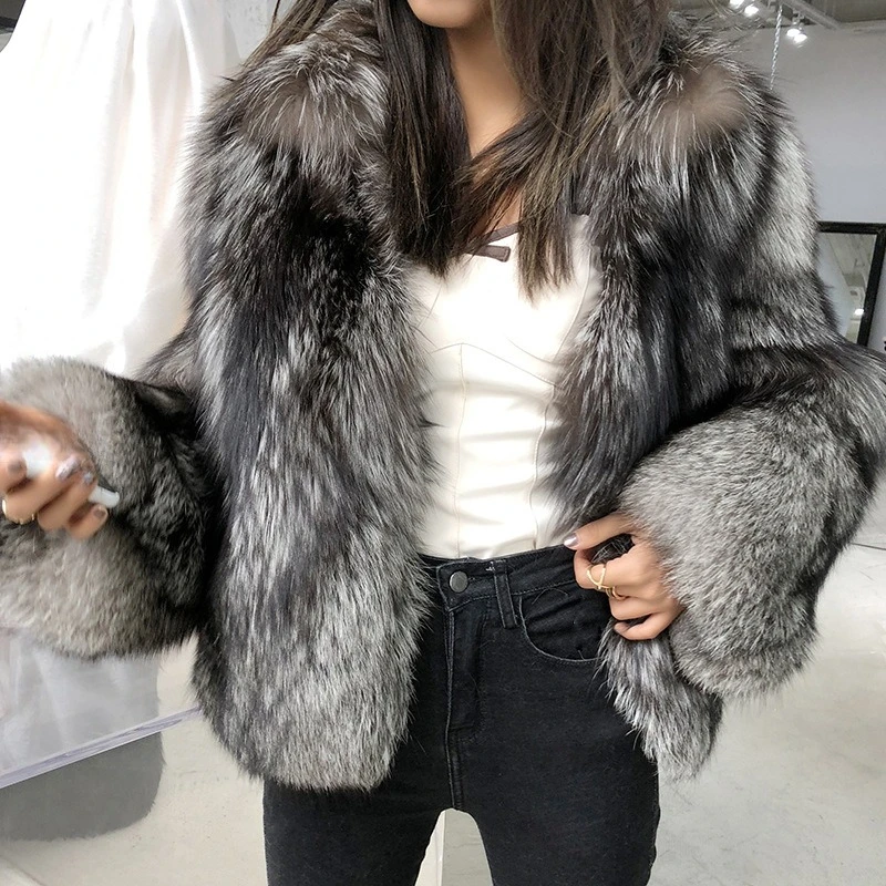 

Fur Jacket Women's Short Fashion Imitation Fox Fur Whole Fur Coat Autumn and Winter New Mao Temperament Beautiful Mao Coat