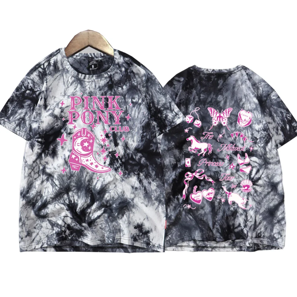 Chappell Roan The Midwest Princess Tour 2024 Tie Dye Camicie Girocollo Manica corta Uomo Donna T-shirt