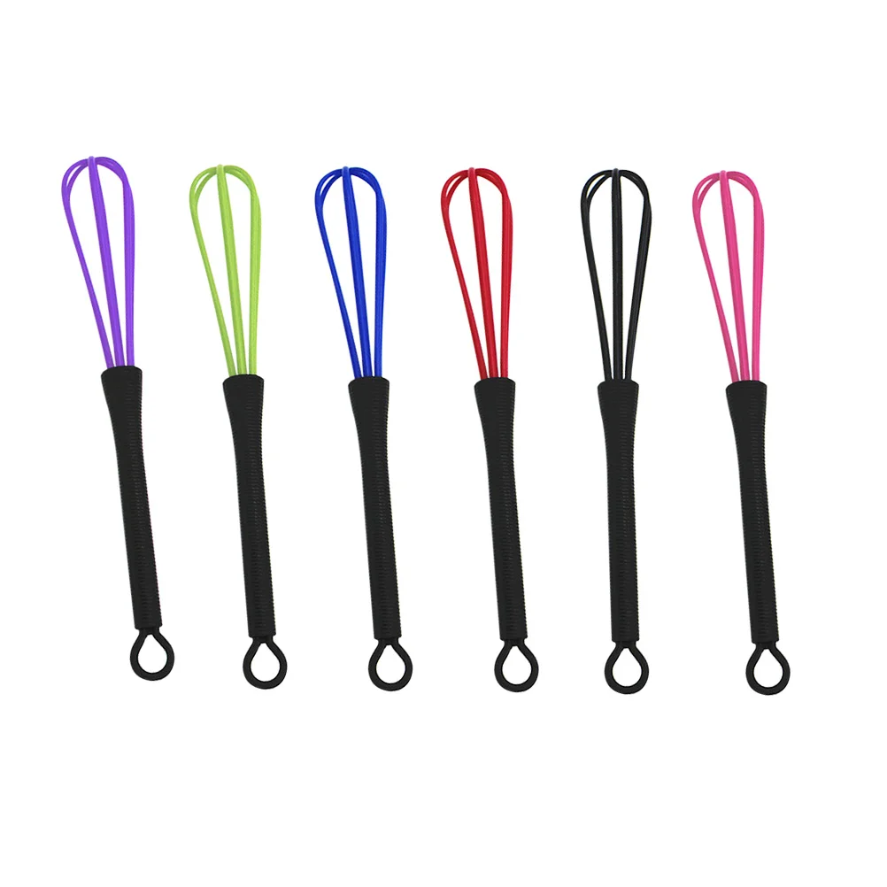 6PCS Hair Dye Stirrer Hair Coloring Whisk Cream Mixer for Salon Barber Hairdressing (Blue, Purple, Pink, Black, Red, Green)