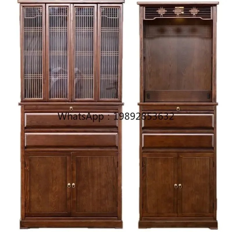 

LYY Altar Buddha Shrine Chinese Style with Door Standing Cabinet Buddha Cabinet Buddha Table God of Wealth Cabinet God Worship