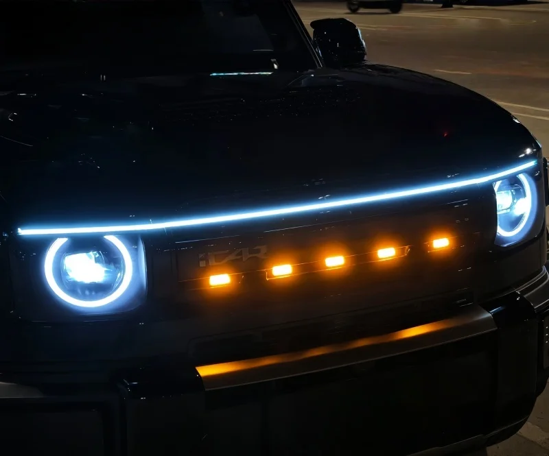 Car Grille Through Light Strip Fit for Chery ICAR V27 2026 Modified Car LED Hood Dynamic Ambient Lighting Exterior Accessories