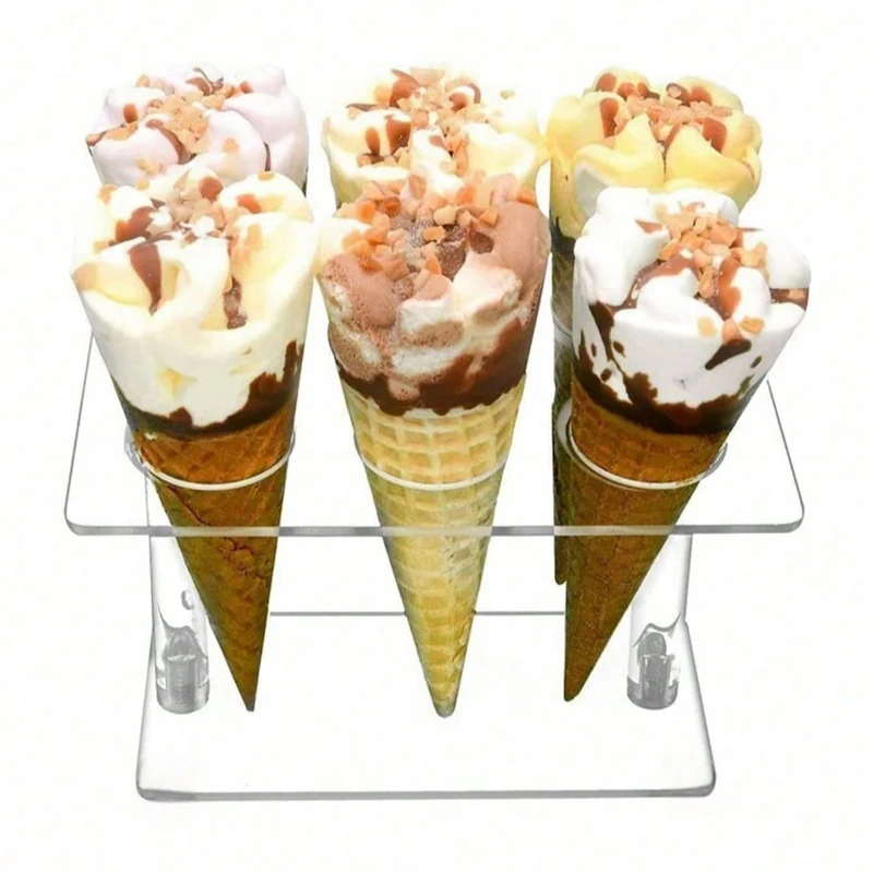 6/16 Holes Desktop Storage Rack Ice Cream, Cone Storage Bracket Detachable Acrylic Perfume Figure Display Stand