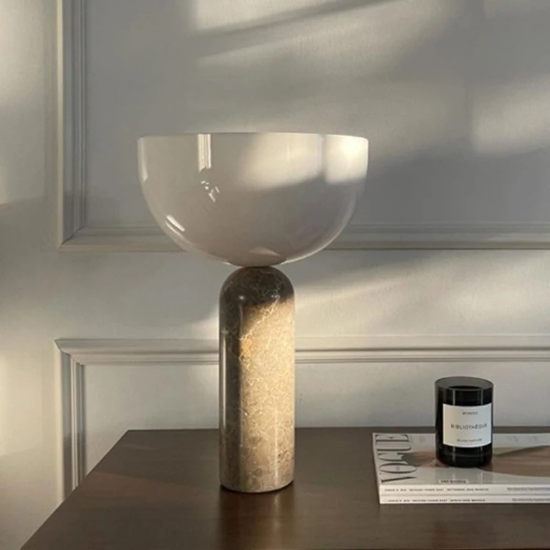 

Wabi Sabi Natural LED Travertine Table Lamp Minimalist Marble Study Bedside Living Room Bedroom dinning room Desk Lighting