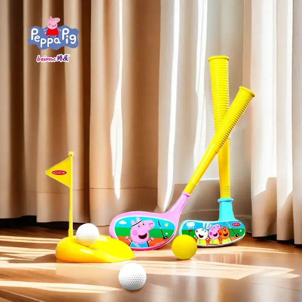 Peppa Pig Children's Toys Golf Clubs Set Educational Outdoor Indoor Ball Sports Cartoon Toys Kawaii Children's Gifts