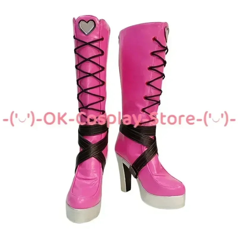 [Personnalisé] Draculaura Cosplay chaussures Anime jeu de rôle accessoires de déguisement Halloween carnaval fête bottes en cuir PU talon haut