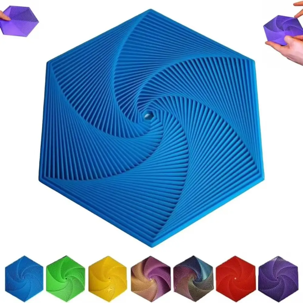 Mainan sensor permainan heksagon Fidget frakta Anti stres lucu mainan Fidget kubus portabel alat meditasi berguna Spiral PLA segi enam