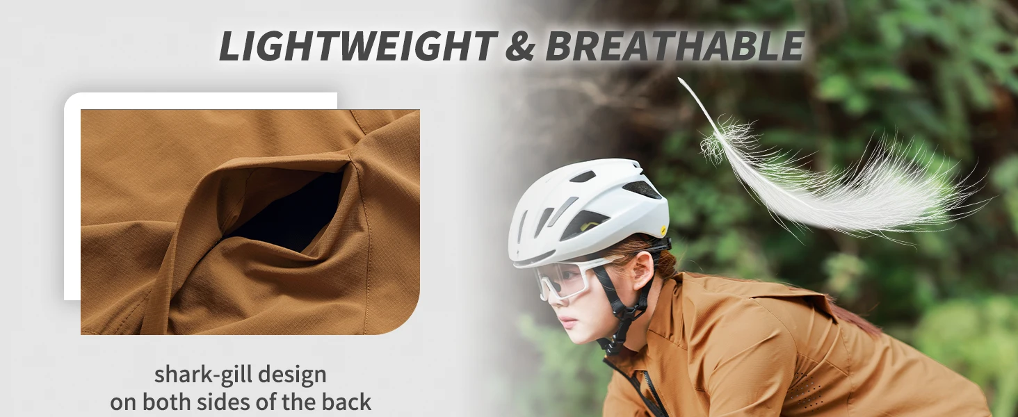 WOSAWE Unisex Fahrradjacke Wasserabweisend Leichtgewicht Herren Windbreaker Doppelreißverschluss YKK Reflektierend – Detail 4
