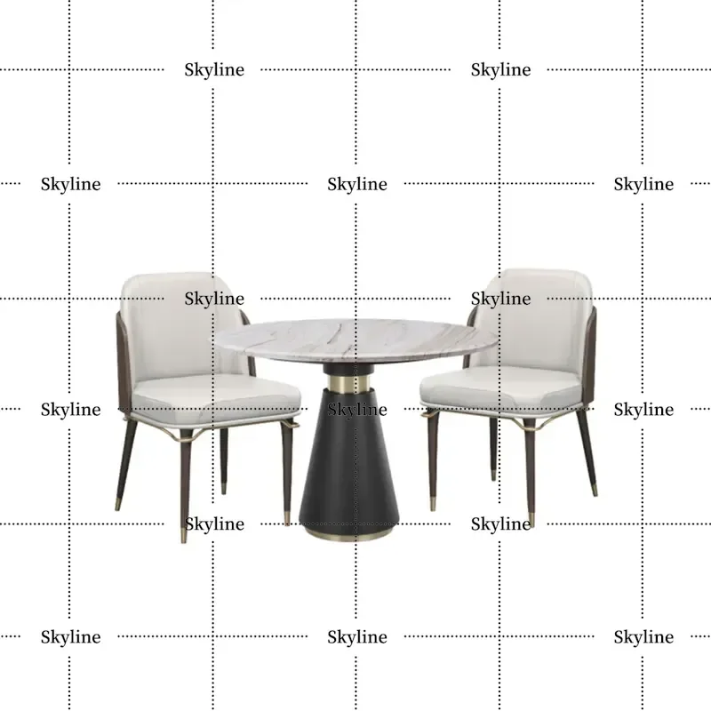 Marble Top Postmodern Reception Table, Light Luxury Desk for Clubhouse & Negotiation