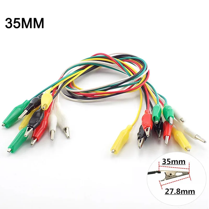 

35mm Metal Crocodile 50cm Alligator Clips Double-ended Clips Crocodile Cable Alligator Jumper Wire Test Leads k5