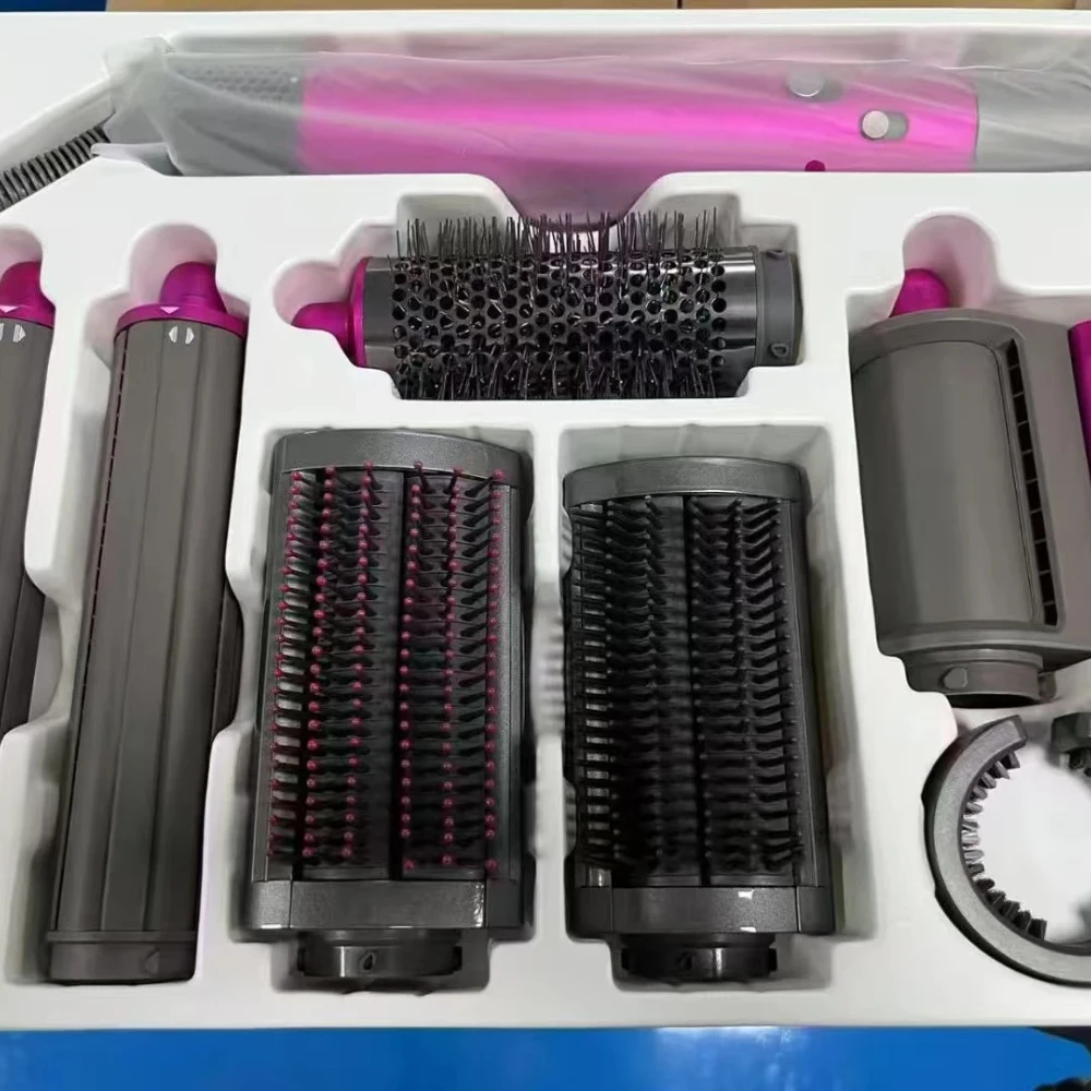 New 7-in-1 Multi-Function Hair Dryer Curling Iron Straightener Hot Air Comb Styling Kit Salon-like results at home haircurlers