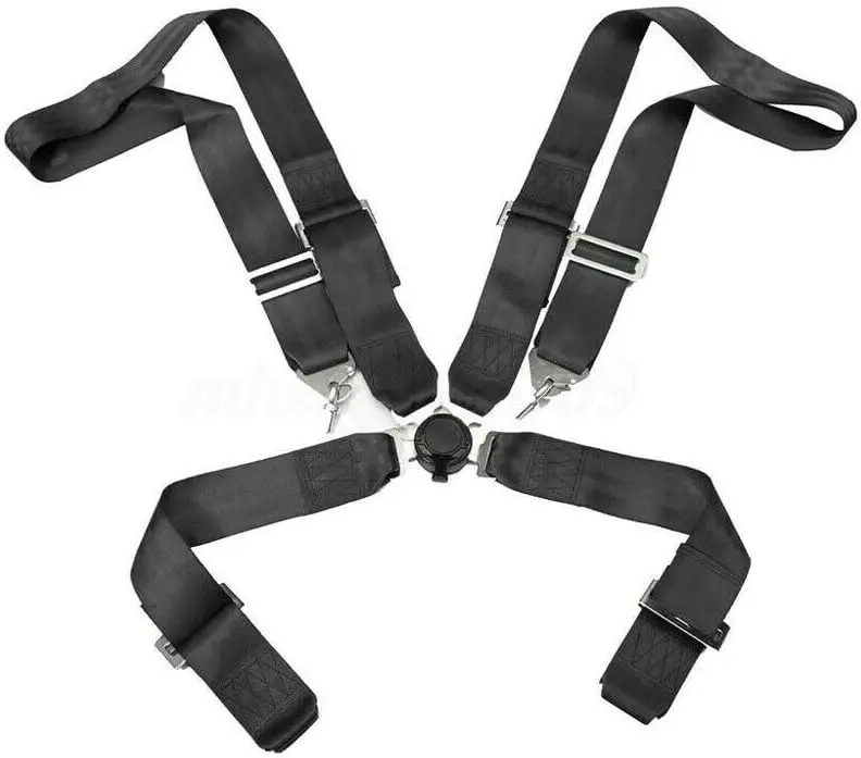 

4 Point Racing Safety Harness 3 Inch Sport Safety Seat Belt Adjustable Quick Release for Both Driver and Passenger Seats Black