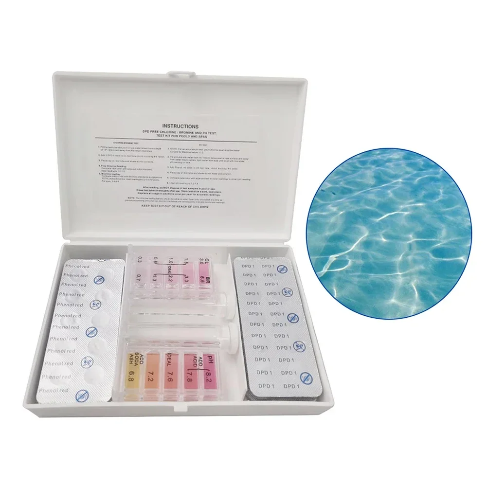 3in1 Pool Water Test Kit PH Testing Water Quality With Box Swimming Pool Parts Outdoor Water Sports Accessories Practical