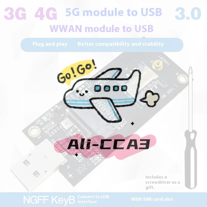 

1 Set DW5821E M2-NGFF DW5811e DW5816E EM7455 L860-GL USB3.0 Expansion Card For 3G/ 4G/ 5G LTE Module M2 USB Adapter