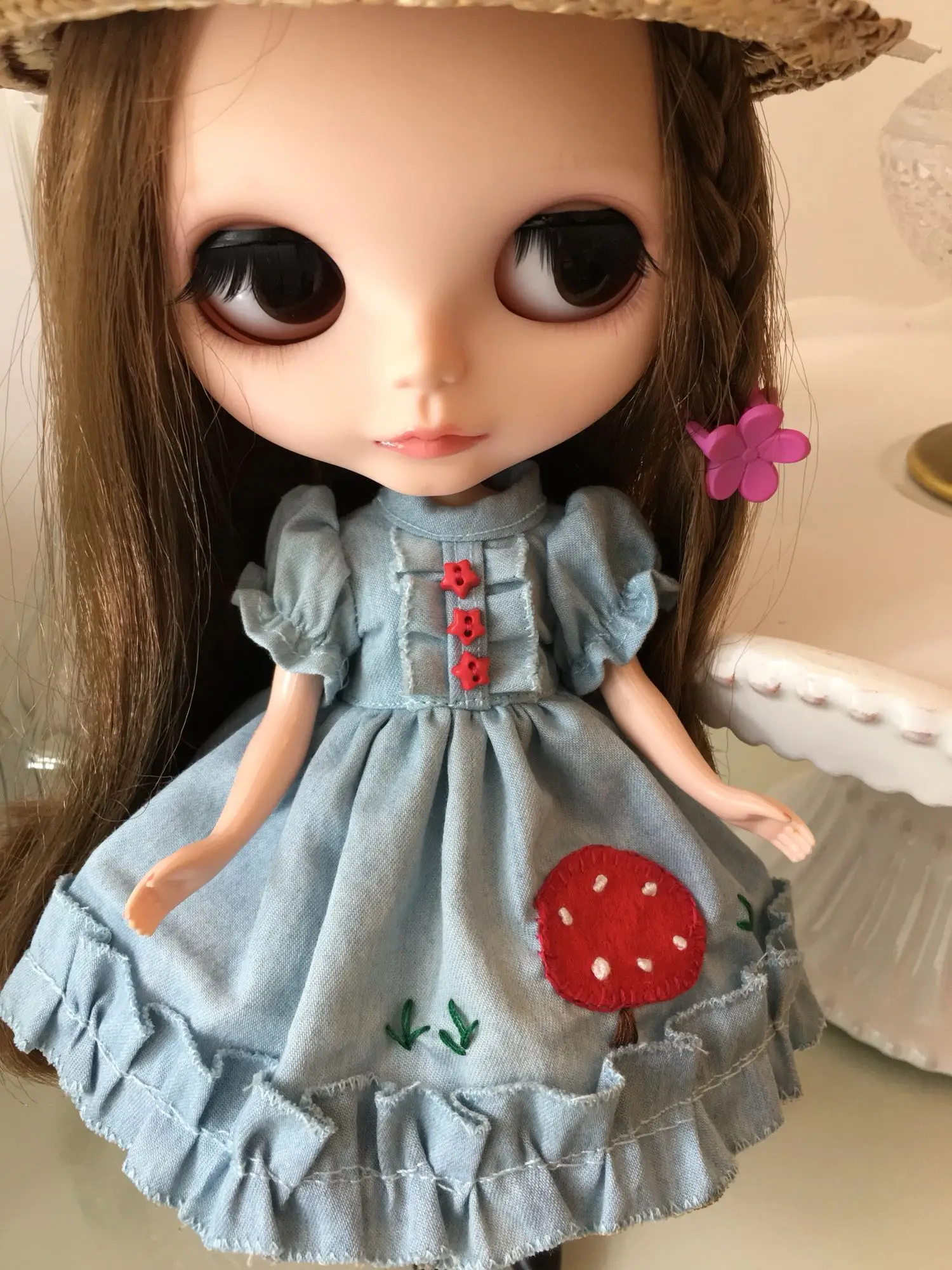 

Blythe dress 1/6 30cm Denim skirt bjd blyth dress (Fit for Pullip,Ob24, Licca)