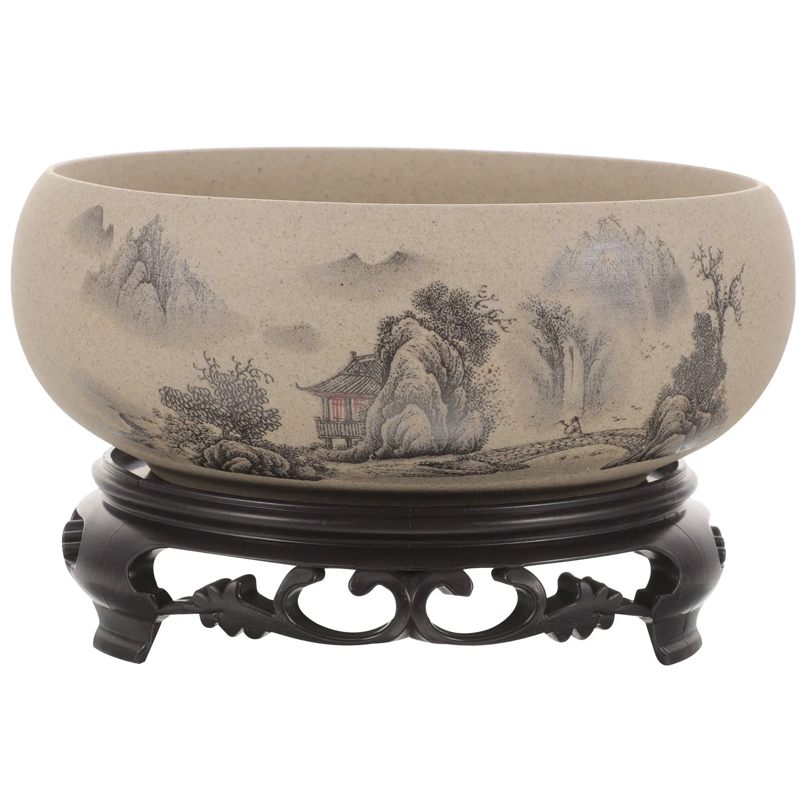 

Набор из 1 сине-белых керамических горшков для бонсай, круглых кашпо для водных лотосов и суккулентов, современный китайский стиль, для кухни