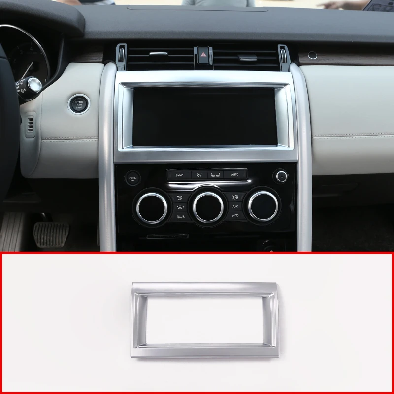 For Land Rover Discovery 5 2017 Car ABS Chrome Interior Navigation Box Frame Cover Trim 3D Stickers Parts Accessories