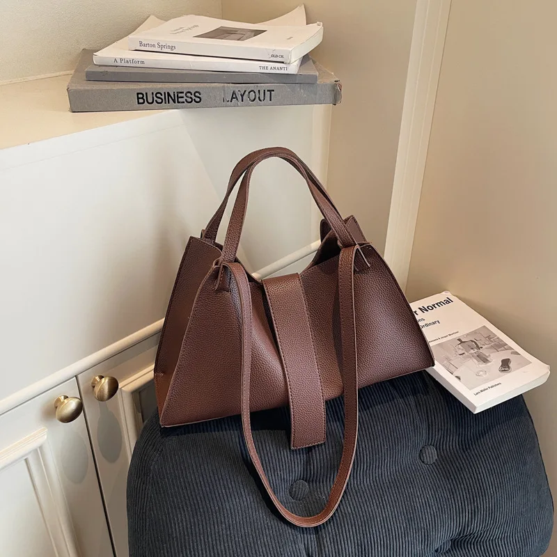 

2025 Autumn Winter Luxe Tote Bag, Textured Top Handle Purse for Women, Spacious Day to Night Crossbody, Minimalist Sling Bag