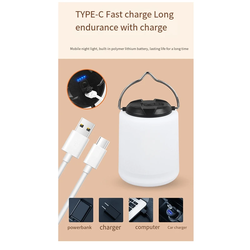 Lampe de camping aste, lanterne de camping en plein air, lumière étanche d'urgence, ABS blanc, randonnée, 1 pièce