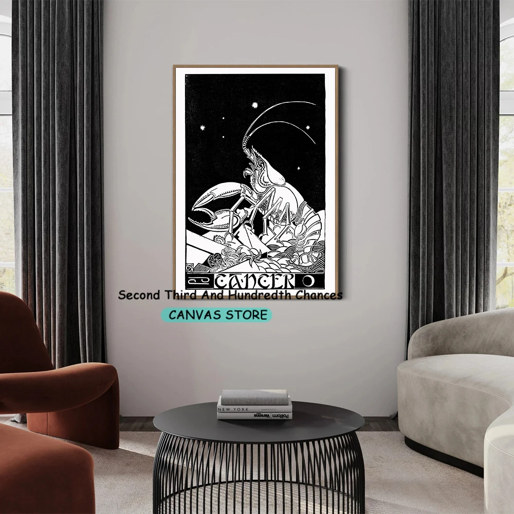 Zodiac Astrology Art Print Canvas Painting ARIES Star Sign Print Vintage Zodiac Aesthetic Wall Decoration for Bar Home Bedroom