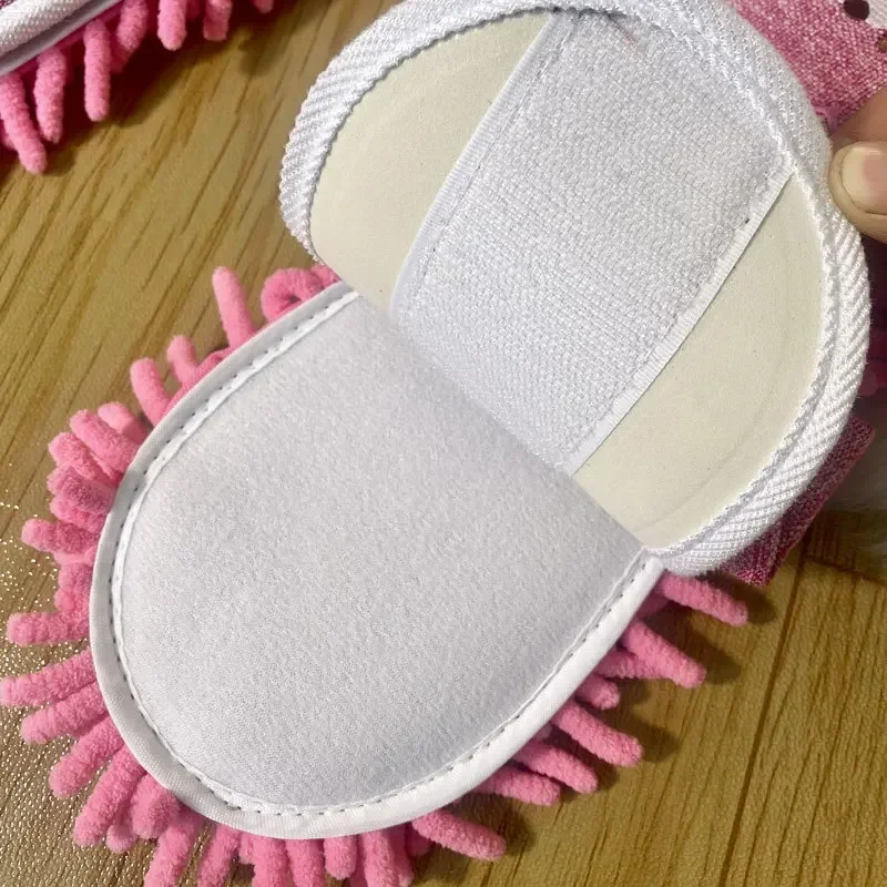 1 Paar Mikrofaser-Reinigungsmop-Hausschuhe, waschbare Bodenreinigungs-Hausmop-Schuhe, Staubwisch-Hausschuhe, Werkzeug und Zubehör zur Schmutzentfernung – Detail 4