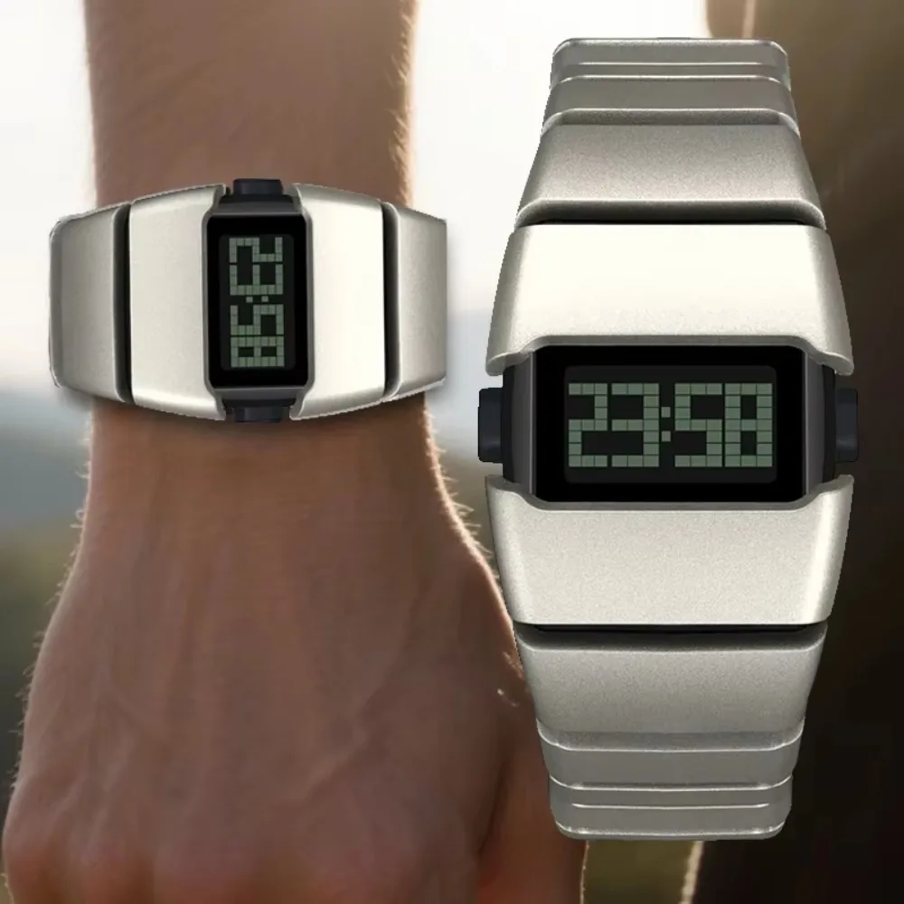 

Американские модные электронные часы с LED-дисплеем, силиконовый ремешок, прямоугольный циферблат, мужские электронные часы, водонепроницаемые кварцевые часы