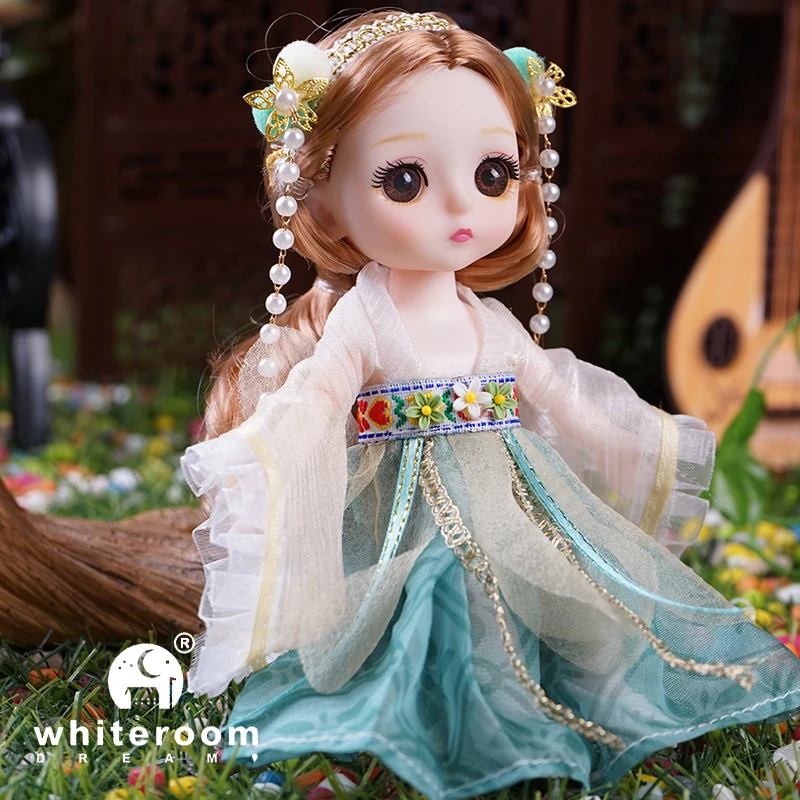 Girls Dress Style 16cm Doll 1/12 Bjd Dolls For Girls Dress Ancient Costume Clothes Kawaii Soft Interactive Toys Children Gift