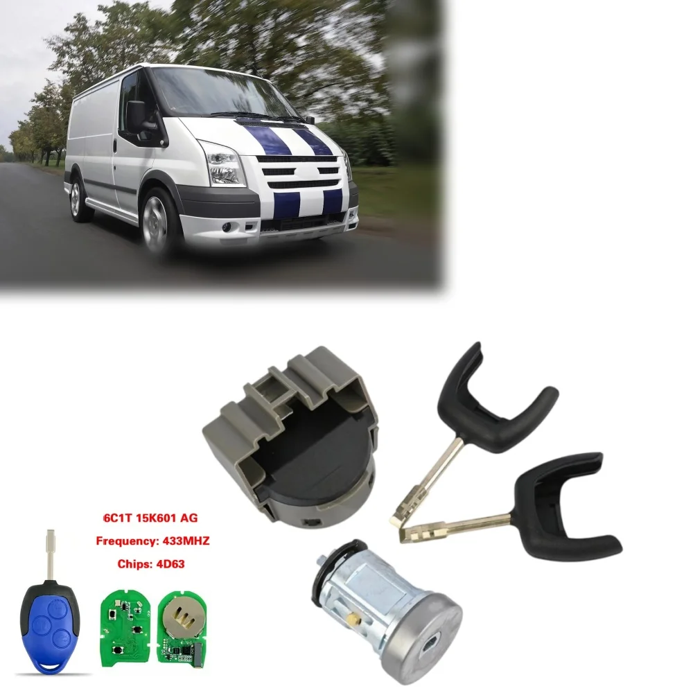 Car Ignition Switch Barrel Cyclinder Lock Cylinder With2 Key For Ford Transit MK7 MK8 Camper Van Motorhome Ignition Lock Part