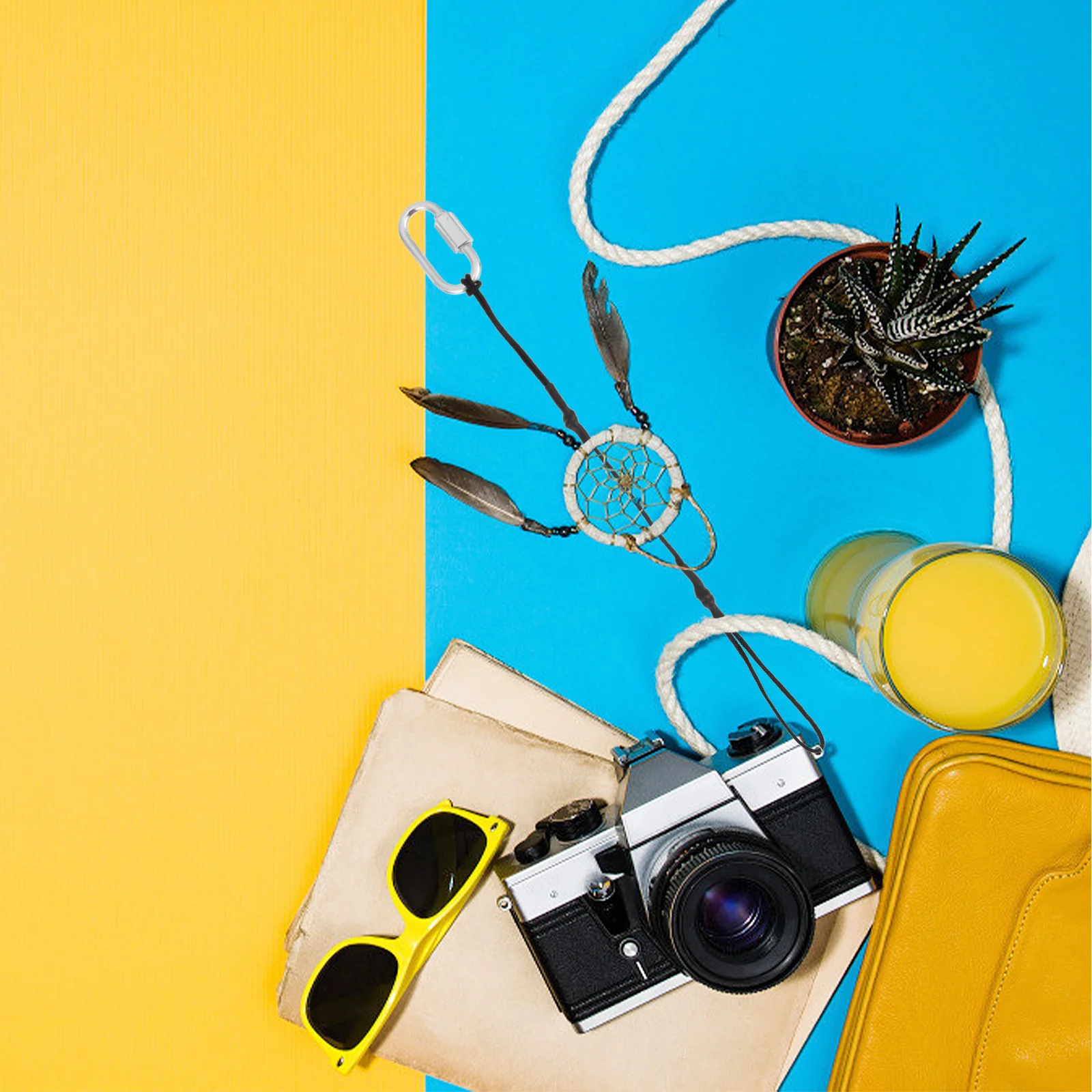 

4Pcs Camera Fixing Device Strong Toughness Safety Rope with Hooks Bead Ring Easy Install Prevent Drop for Camera Accessories