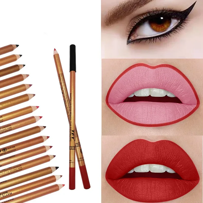 1Pc Professionele Hout Lip Liner Pen Waterdicht Lipstick Potlood Contour Matte Lady Charmante Vrouwen Make-Up Langdurige Cosmetische