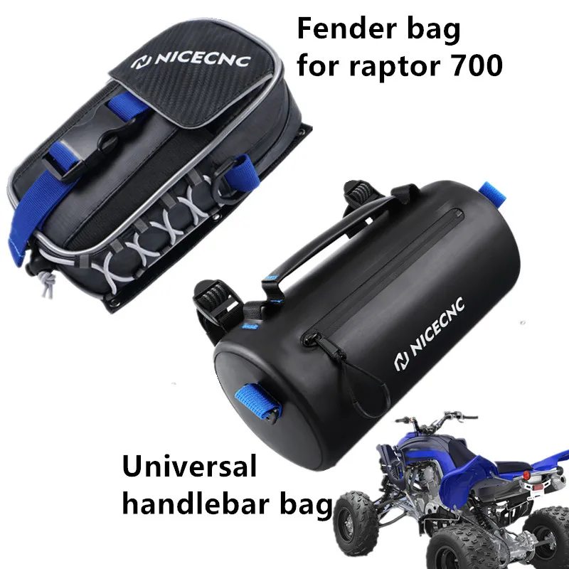 Nicecnc saco de guiador à prova dwaterproof água atv utv ferramenta armazenamento frente fender saco para yamaha raptor 700 700r multi-função alça