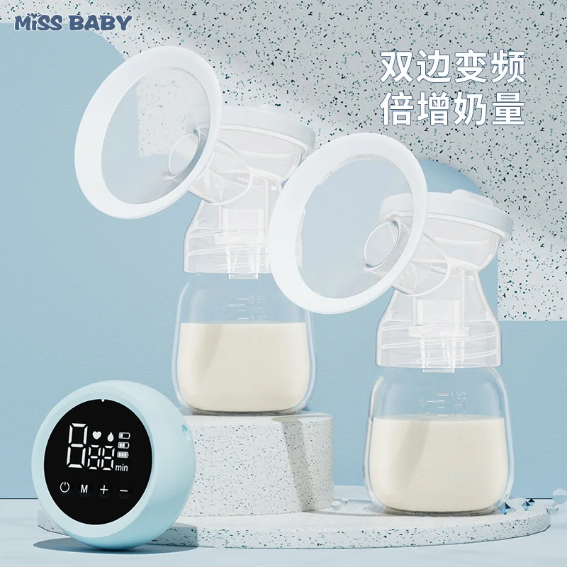 2Pcs Automatic Electric Breast Pump Usb Chargable Portable Breast Pump Silent Powerful Suction Breast Pump Bpa Free