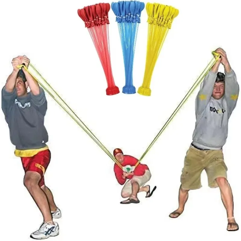 1PC Water Balloon 3 Person Launcher Elastic Ball Launcher Outdoor Entertainment Toy for Kids Family Water Ball Fight Party Games