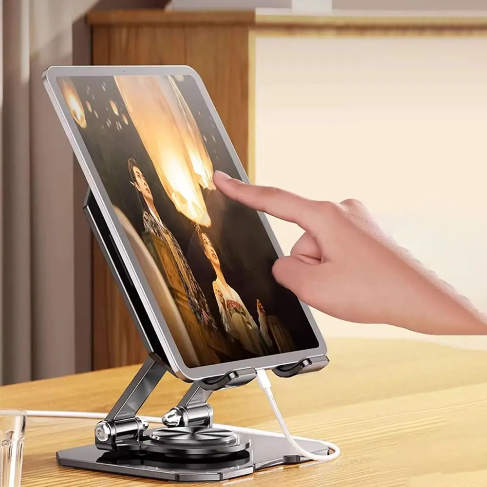

Adjustable 360 Degree Rotation DesktopTablet Stand Hollow Design Multi Angle Desktop Stand Holder Foldable Heat Dissipation