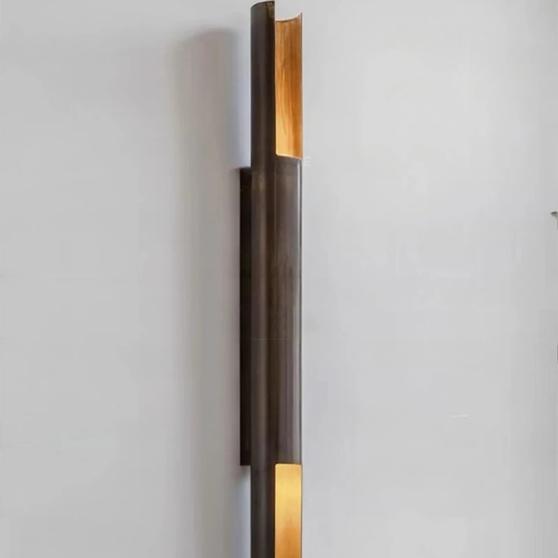 

Vintage Iron Cylindrical Antique Bronze Wall Lamp American LED Wall Sconces Villa Living Room Background Mirror Front Headlights