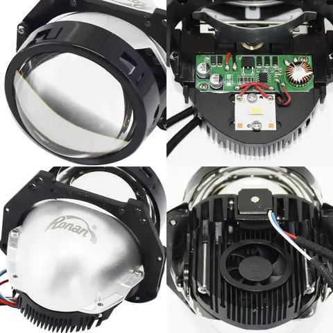 रोनन न्यू 3.0 बाई एलईडी प्रोजेक्टर लेंस हेडलाइट 3R G5 90W D19T 6000LUX सफ़ेद रंग यूनिवर्सल कार हेडलैंप रेट्रोफिट स्टाइलिंग 8 best sales प्रोजेक्टर लेंस - №7