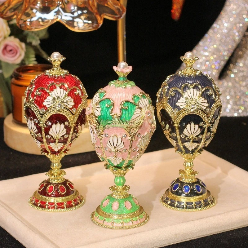 New European-style enamel color jewelry box Qibaoyaki handicrafts gifts Russian egg ornament decoration