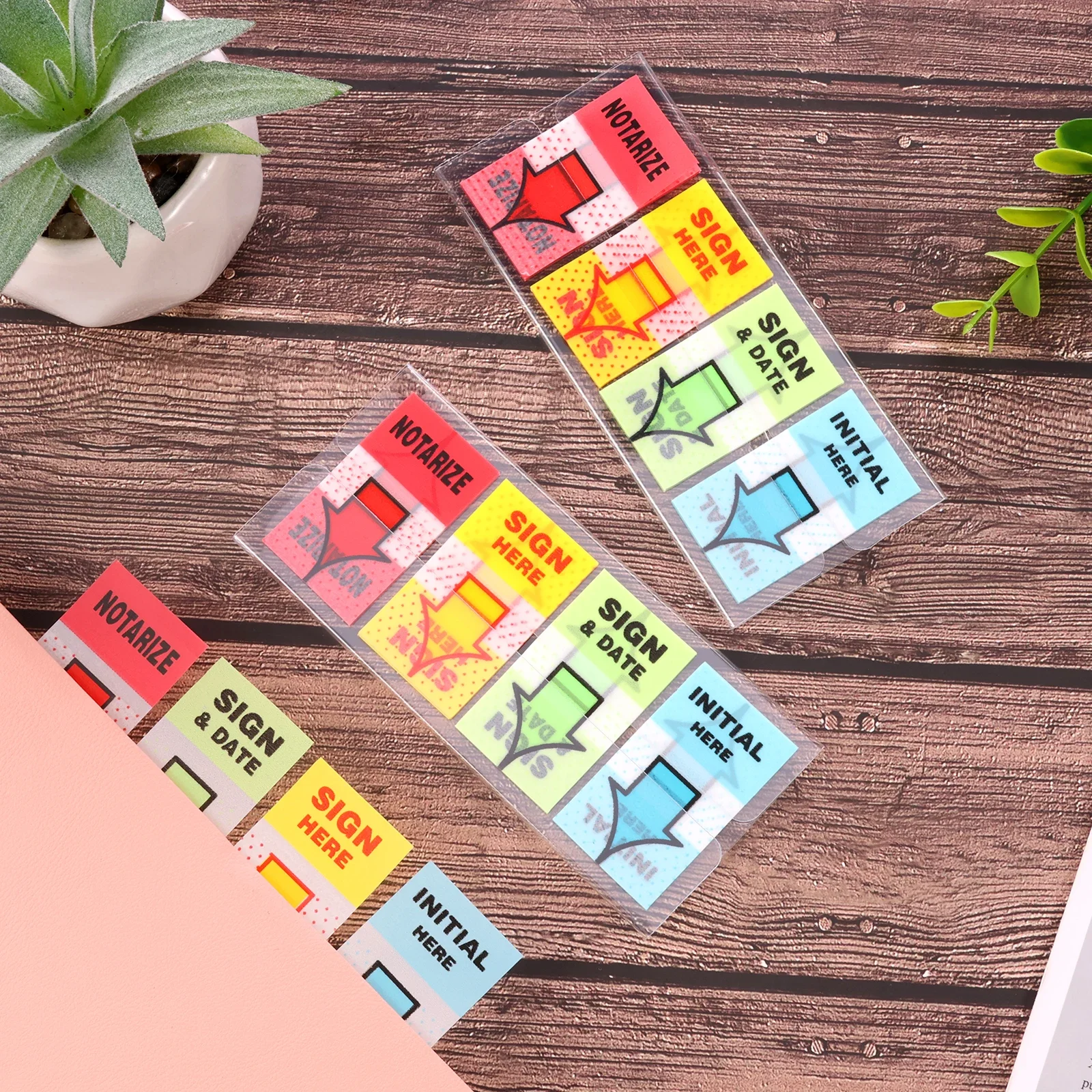

800Pcs Sign Here Stickers Plastic Sign Here Tabs Fast Positioning Arrow Labels Stickers Clear Recording Index Labels for Office