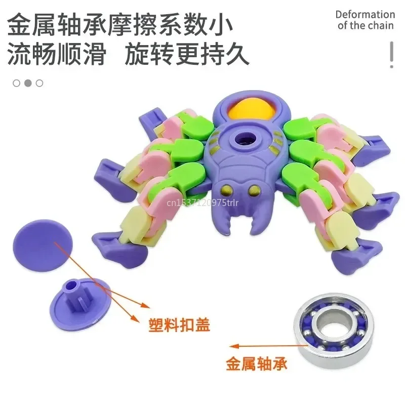 Kids Mechanical Fidgets Toy Transform WackyTrack Spinner Interactive Stress Relief Finger Toys Autistic Children Birthday Gift