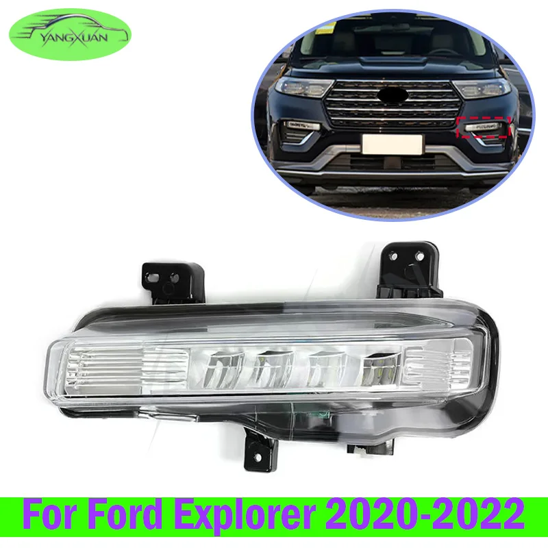 Front Bumper Fog Lamp Light LED For Ford Explorer 2020 2021 2022 Front Driving Lamp Signal Light