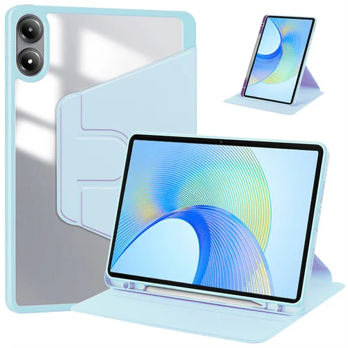 Imagen 2 del producto Para Huawei Honor Pad X9 funda con portalápices 360 giratorio acrílico transparente funda trasera con soporte para libro para Honor Pad X9 funda de 11,5 pulgadas