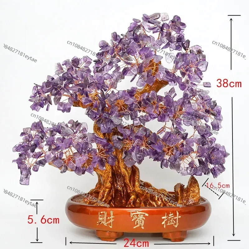 Natural Amethyst Chakra Crystal Tree with Healing Properties-Bonsai Feng Shui Money Tree for Positive Energy,Luck and Wealth-14