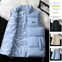 men's double-sided vest winter sleeveless jacket, warm sports fashion top, casual street sleeveless jacket